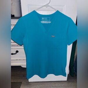 Figs Teal Zamora Jogger Scrub Pants and Top Set